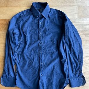 Banana Rep Navy Slim-Fit Tech-Stretch Cotton Shirt